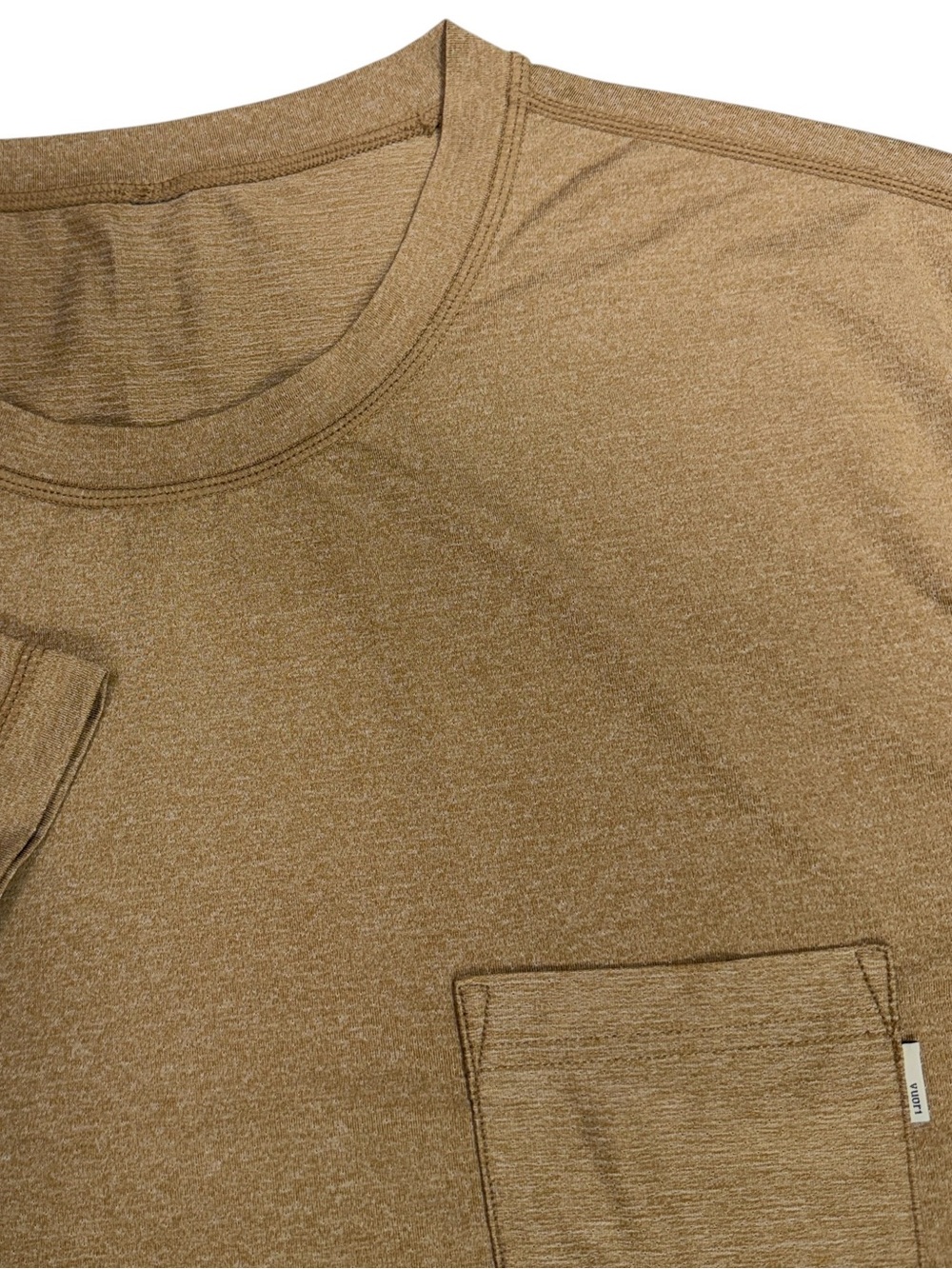 Vuori Shirt Mens Large Brown Tradewind Performance Tee Athletic Tech Pocket V109